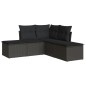 vidaXL 5-tlg. Garten-Sofagarnitur mit Kissen Schwarz Poly Rattan vidaXL 5-tlg. Garten-Sofagarnitur mit Kissen Schwarz Poly Rattan