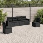 vidaXL 6-tlg. Garten-Sofagarnitur mit Kissen Schwarz Poly Rattan vidaXL 6-tlg. Garten-Sofagarnitur mit Kissen Schwarz Poly Rattan