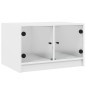 vidaXL Couchtisch mit Glastüren Weiß 68x50x42 cm vidaXL Couchtisch mit Glastüren Weiß 68x50x42 cm