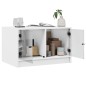 vidaXL Couchtisch mit Glastüren Weiß 68x50x42 cm vidaXL Couchtisch mit Glastüren Weiß 68x50x42 cm