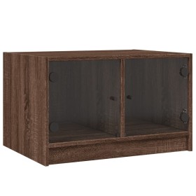 vidaXL Couchtisch mit Glastüren Braun Eichen-Optik 68x50x42 cm