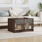 vidaXL Couchtisch mit Glastüren Braun Eichen-Optik 68x50x42 cm vidaXL Couchtisch mit Glastüren Braun Eichen-Optik 68x50x42 cm