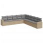 vidaXL 9-tlg. Garten-Sofagarnitur mit Kissen Beige Poly Rattan vidaXL 9-tlg. Garten-Sofagarnitur mit Kissen Beige Poly Rattan