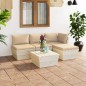 5-tlg. Garten-Sofagarnitur aus Paletten mit Kissen Fichtenholz 5-tlg. Garten-Sofagarnitur aus Paletten mit Kissen Fichtenholz