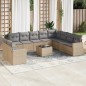 vidaXL 11-tlg. Garten-Sofagarnitur mit Kissen Beige Poly Rattan vidaXL 11-tlg. Garten-Sofagarnitur mit Kissen Beige Poly Rattan