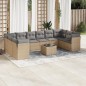 vidaXL 11-tlg. Garten-Sofagarnitur mit Kissen Beige Poly Rattan vidaXL 11-tlg. Garten-Sofagarnitur mit Kissen Beige Poly Rattan