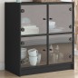 vidaXL Beistellschrank mit Glastüren Schwarz 68x37x75,5 cm vidaXL Beistellschrank mit Glastüren Schwarz 68x37x75,5 cm