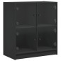 vidaXL Beistellschrank mit Glastüren Schwarz 68x37x75,5 cm vidaXL Beistellschrank mit Glastüren Schwarz 68x37x75,5 cm
