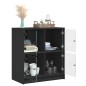 vidaXL Beistellschrank mit Glastüren Schwarz 68x37x75,5 cm vidaXL Beistellschrank mit Glastüren Schwarz 68x37x75,5 cm
