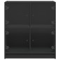 vidaXL Beistellschrank mit Glastüren Schwarz 68x37x75,5 cm vidaXL Beistellschrank mit Glastüren Schwarz 68x37x75,5 cm