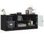 vidaXL TV-Schrank mit Glastüren Schwarz 102x37x42 cm vidaXL TV-Schrank mit Glastüren Schwarz 102x37x42 cm