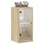 vidaXL Beistellschrank mit Glastüren Sonoma-Eiche 35x37x75,5 cm vidaXL Beistellschrank mit Glastüren Sonoma-Eiche 35x37x75,5 cm