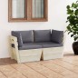 Garten-Palettensofa 2-Sitzer mit Kissen Fichtenholz Garten-Palettensofa 2-Sitzer mit Kissen Fichtenholz