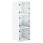vidaXL Wandschrank mit Glastüren Weiß 35x37x100 cm vidaXL Wandschrank mit Glastüren Weiß 35x37x100 cm