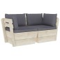 Garten-Palettensofa 2-Sitzer mit Kissen Fichtenholz Garten-Palettensofa 2-Sitzer mit Kissen Fichtenholz