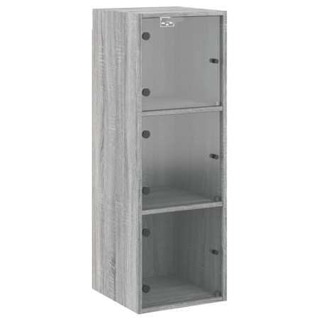 vidaXL Wandschrank mit Glastüren Grau Sonoma 35x37x100 cm