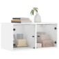 vidaXL Wandschrank mit Glastüren Weiß 68,5x37x35 cm vidaXL Wandschrank mit Glastüren Weiß 68,5x37x35 cm