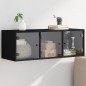 vidaXL Wandschrank mit Glastüren Schwarz 102x37x35 cm vidaXL Wandschrank mit Glastüren Schwarz 102x37x35 cm