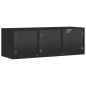 vidaXL Wandschrank mit Glastüren Schwarz 102x37x35 cm vidaXL Wandschrank mit Glastüren Schwarz 102x37x35 cm