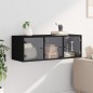 vidaXL Wandschrank mit Glastüren Schwarz 102x37x35 cm vidaXL Wandschrank mit Glastüren Schwarz 102x37x35 cm