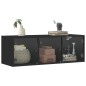 vidaXL Wandschrank mit Glastüren Schwarz 102x37x35 cm vidaXL Wandschrank mit Glastüren Schwarz 102x37x35 cm