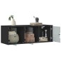 vidaXL Wandschrank mit Glastüren Schwarz 102x37x35 cm vidaXL Wandschrank mit Glastüren Schwarz 102x37x35 cm