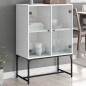 vidaXL Beistellschrank mit Glastüren Weiß 69x37x100 cm vidaXL Beistellschrank mit Glastüren Weiß 69x37x100 cm