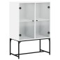 vidaXL Beistellschrank mit Glastüren Weiß 69x37x100 cm vidaXL Beistellschrank mit Glastüren Weiß 69x37x100 cm