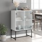 vidaXL Beistellschrank mit Glastüren Weiß 69x37x100 cm vidaXL Beistellschrank mit Glastüren Weiß 69x37x100 cm