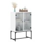 vidaXL Beistellschrank mit Glastüren Weiß 69x37x100 cm vidaXL Beistellschrank mit Glastüren Weiß 69x37x100 cm
