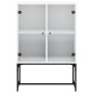 vidaXL Beistellschrank mit Glastüren Weiß 69x37x100 cm vidaXL Beistellschrank mit Glastüren Weiß 69x37x100 cm