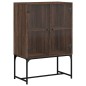vidaXL Beistellschrank mit Glastüren Braun Eichen-Optik 69x37x100 cm vidaXL Beistellschrank mit Glastüren Braun Eichen-Optik 69x37x100 cm