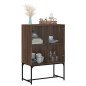 vidaXL Beistellschrank mit Glastüren Braun Eichen-Optik 69x37x100 cm vidaXL Beistellschrank mit Glastüren Braun Eichen-Optik 69x37x100 cm