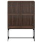 vidaXL Beistellschrank mit Glastüren Braun Eichen-Optik 69x37x100 cm vidaXL Beistellschrank mit Glastüren Braun Eichen-Optik 69x37x100 cm