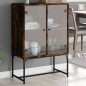 vidaXL Beistellschrank mit Glastüren Räuchereiche 69x37x100 cm vidaXL Beistellschrank mit Glastüren Räuchereiche 69x37x100 cm