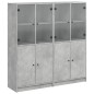 vidaXL Bücherschrank mit Türen Betongrau 136x37x142 cm Holzwerkstoff vidaXL Bücherschrank mit Türen Betongrau 136x37x142 cm Holzwerkstoff