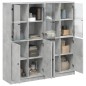 vidaXL Bücherschrank mit Türen Betongrau 136x37x142 cm Holzwerkstoff vidaXL Bücherschrank mit Türen Betongrau 136x37x142 cm Holzwerkstoff