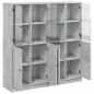 vidaXL Bücherschrank mit Türen Betongrau 136x37x142 cm Holzwerkstoff vidaXL Bücherschrank mit Türen Betongrau 136x37x142 cm Holzwerkstoff