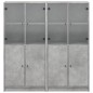 vidaXL Bücherschrank mit Türen Betongrau 136x37x142 cm Holzwerkstoff vidaXL Bücherschrank mit Türen Betongrau 136x37x142 cm Holzwerkstoff