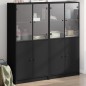vidaXL Bücherschrank mit Türen Schwarz 136x37x142 cm Holzwerkstoff vidaXL Bücherschrank mit Türen Schwarz 136x37x142 cm Holzwerkstoff