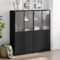 vidaXL Bücherschrank mit Türen Schwarz 136x37x142 cm Holzwerkstoff vidaXL Bücherschrank mit Türen Schwarz 136x37x142 cm Holzwerkstoff