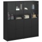 vidaXL Bücherschrank mit Türen Schwarz 136x37x142 cm Holzwerkstoff vidaXL Bücherschrank mit Türen Schwarz 136x37x142 cm Holzwerkstoff