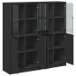 vidaXL Bücherschrank mit Türen Schwarz 136x37x142 cm Holzwerkstoff vidaXL Bücherschrank mit Türen Schwarz 136x37x142 cm Holzwerkstoff