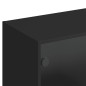 vidaXL Bücherschrank mit Türen Schwarz 136x37x142 cm Holzwerkstoff vidaXL Bücherschrank mit Türen Schwarz 136x37x142 cm Holzwerkstoff