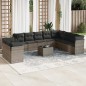 vidaXL 11-tlg. Garten-Sofagarnitur mit Kissen Grau Poly Rattan vidaXL 11-tlg. Garten-Sofagarnitur mit Kissen Grau Poly Rattan