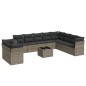 vidaXL 11-tlg. Garten-Sofagarnitur mit Kissen Grau Poly Rattan vidaXL 11-tlg. Garten-Sofagarnitur mit Kissen Grau Poly Rattan