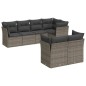 vidaXL 7-tlg. Garten-Sofagarnitur mit Kissen Grau Poly Rattan vidaXL 7-tlg. Garten-Sofagarnitur mit Kissen Grau Poly Rattan