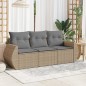 vidaXL 3-tlg. Garten-Sofagarnitur mit Kissen Beige Poly Rattan vidaXL 3-tlg. Garten-Sofagarnitur mit Kissen Beige Poly Rattan