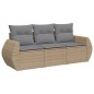 vidaXL 3-tlg. Garten-Sofagarnitur mit Kissen Beige Poly Rattan vidaXL 3-tlg. Garten-Sofagarnitur mit Kissen Beige Poly Rattan