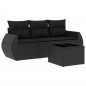 vidaXL 4-tlg. Garten-Sofagarnitur mit Kissen Schwarz Poly Rattan vidaXL 4-tlg. Garten-Sofagarnitur mit Kissen Schwarz Poly Rattan